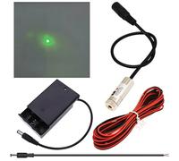 CTRICALVER Laser Module Adjustable Focal Kit, Power Supply kit +520nm Industrial Laser Module Diode 3-5V 2.1mm DC Plug (Light Source Shape: Green piont)