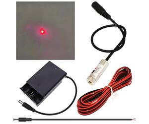 CTRICALVER Laser Module Adjustable Focal Kit, Power Supply kit +650nm Industrial Laser Module Diode 3-5V 2.1mm DC Plug (Light Source Shape: Red piont)
