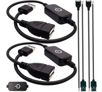 CTRICALVER LED Strip Dimmer Switch, Strip Touch Switch Controller USB Port, Single Color Light Bar Adjustable Switch with Male, Female USB Tail Wire (2 Pcak)