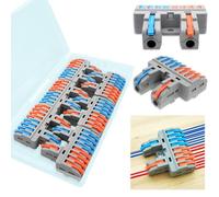 CTRICALVER Lever Terminal Blocks, High Capacity Electrical Splicing Connectors Kit, Screw Mount Compact Conductor, electricians for home wiring 2 In 8 Out 6Pcs