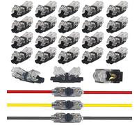 CTRICALVER Low Voltage H T Tap Quick Splice Wire Connectors No Wire-Stripping Compact Electrical Wire Terminals for 18-22 AWG H Type 1-pin 1 Way 20Pcs Black Transparent H1