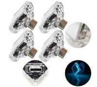 CTRICALVER Mini Night Light Type-C-rhombus (touch) Ice Blue, 5V/1A Small Emergency Light Mini Atmosphere Light, PC Shell, Four-pack, Suitable for Various Type-C Sockets Such as Power bank and Cars