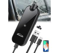 CTRINEWS Wireless Carplay Adapter for Apple iPhone iOS 10+ & Cars from 2016+, Upgraded Model adds Emergency Escape Window Breaker Function, Auto-Connect Stable Control & No Latency (M9)