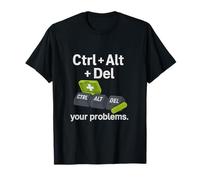 Ctrl Alt Del Your Problems Funny Tech Keyboard Design T-Shirt