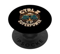 Ctrl Z Is My Superpower Funny Digital Art Gift PopSockets Adhesive PopGrip
