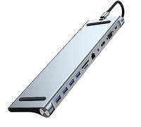 CTRLZS 11 In 1 Type C Dock USB Hub 3.0 Splitter Multiport Adapter 4K -Compatible RJ45 SD/TF VGA PD Audio Laptop Stand