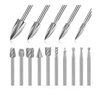 CTRLZS 15 Pieces Wood Carving and Engraving Drill Bit Set Wood Carving Drill Bits Set for Rotary Tool Engraving Router Bit Carving Bits for DIY Carving Drilling Micro Sculpture