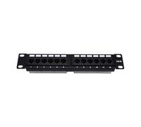 CTRLZS 1U 12Port for CAT5e 10G Network Patch Panel UTP 19inch Wallmount or Rackmount Punch Down Block for CAT5e