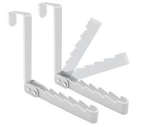 CTRLZS 2 Pack over the Door Hooks Hanger, Sturdy Foldable over Door Drying Rack for Clothes, Coats, and Towels, White
