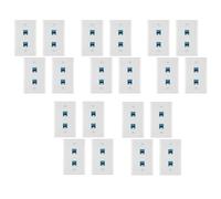 CTRLZS 20 Pieces 2 Port Ethernet Wall Plate, RJ45 Cat6 Female to Female Jack Inline Coupler Face Plates