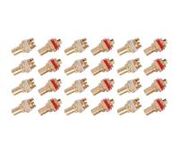 CTRLZS 24Pcs Red+White Female Socket Chassis Female Connector Phono Copper Plug Amp HiFi