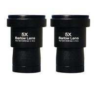 CTRLZS 2pcs 1.25 Inches 5X Barlow Lens Fully Metal Green Film with M42 Thread for Standard Telescope Eyepiece Astronomy
