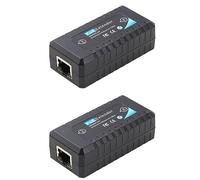 CTRLZS 2X 1 Port POE Extender 10/100Mbps with IEEE 802.3Af Standard Input/Output for IP Camera Transmission Distance 120 Meters