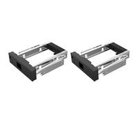 CTRLZS 2X 1106SS 5.25 Trayless Hot Swap Mobile Rack CD-ROM 3.5 Inch Internal SATA Hard Drive SSD Adapter - Black