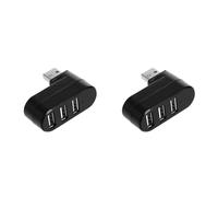 CTRLZS 2X 3 Port USB 2.0 Hub USB Port Splitter USB 2.0 Expander 90°-180° Degree Rotatable for Laptop PC Tablet Printer Camera