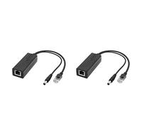 CTRLZS 2X 48V to 5V POE Splitter Adapter Active Adaptive Separator Isolated Injector DC 5.5x2.1mm Port for 100M Camera