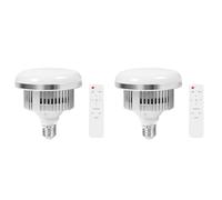 CTRLZS 2X 85W LED Photographic Lighting Bulbs E27 Base Lamp with Remote Control Dimmable Daylight Bulb for Photo Studio Softbox