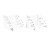 CTRLZS 2X CD Holder 5 Tier, Clear CD Organizers, CD Display Rack Holds Up to 30 Standard DVD Cases for Media Shelf Storage