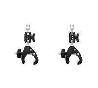 CTRLZS 2X Mic Holder, Mic Crab Clamp Microphone Mount with Double Ball Head Microphone Holder for Mic-Stand Desktop Shelf Drum