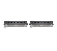 CTRLZS 2X Network Tool Kit 12 Port CAT6 Patch Panel RJ45 Networking Wall Mount Rack with Wall Mount Bracket