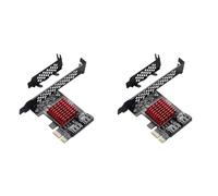 CTRLZS 2X PCIe to 2 Ports SATA 3.0 6 Gbps SSD Adapter PCI-E PCI Express X1 Controller Board Expansion Card Support X4 X6 X8 X16