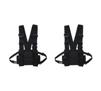 CTRLZS 2X Radio Walkie Talkie 3 Pocket Chest Pack Bag Harness with Zipper for Front Pack Vest Pouch