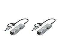 CTRLZS 2X USB 3.2 to 5Gbps Ethernet Adapter RTL8157 5000Mbps RJ45 Network Converter for Laptop Support 5G,2.5G,1G,100Mbps
