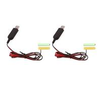 CTRLZS 2X USB 5V to 3V LR03 AAA Dummy Battery Eliminators Cable for Remote Control Radio LED Light 1m