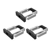 CTRLZS 3X 1106SS 5.25 Trayless Hot Swap Mobile Rack CD-ROM 3.5 Inch Internal SATA Hard Drive SSD Adapter - Black