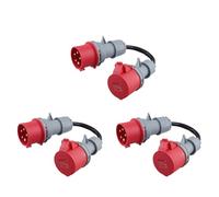 CTRLZS 3X 5 Pin Red 32A Male to 16A Female CEE-Adapter Gen Ev Charger Extension Cord Connector 400V Outlet
