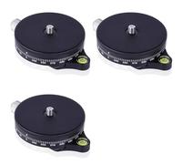 CTRLZS 3X Camera Pan Base with Style Plate, 0.95Cm Aluminum Panoramic Ball Tripod Head with Bubble Level