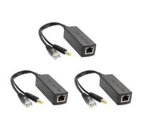 CTRLZS 3X Gigabit PoE Splitter 10/100Mbps POE Splitter DC Output 12V Power over Ethernet IEEE 802.3af Black