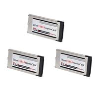 CTRLZS 3X High-Speed Dual 2 Port USB 3.0 Express Card 34mm Slot Express Card PCMCIA Converter Adapter for Laptop Notebook