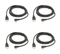 CTRLZS 4pcs 1.8M Mini USB B Type 5Pin Male 90 Degree Left Angled to USB 2.0 Male Data Cable Black Color