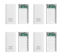 CTRLZS 4X 18650 Battery Power Bank Box 5V 2.1A LCD Display 20000MAh Power Board for 6X18650 Battery DIY Powerbank Case(White)