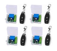 CTRLZS 4X DC 12V Single Channel Relay Module Universal Wireless Switch Relay Receiver + 2 CH Remote Controller