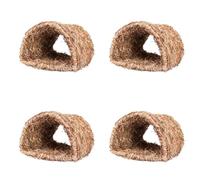 CTRLZS 4X Grass House Tunnel Hutch Woven Hut for Laying or Sleeping Edible Chew Home for Rabbits and Small Animals
