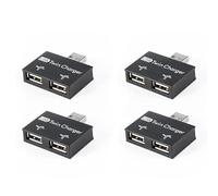 CTRLZS 4X USB 2.0 Male to Twin Female Charger Dual 2 Port USB DC 5V Charging Splitter Hub Adapter Converter Connector