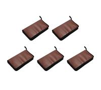 CTRLZS 5X 80-Discs Portable Leather Storage Bag Zippered Storage Case for CD DVD Hard Disk Album - Brown