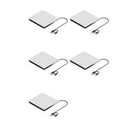 CTRLZS 5X External CD DVD +/-RW Drive, USB 3.0 & USB-C CD & DVD ROM Burner Player Reader Writer Rewriter Disc Drive,White