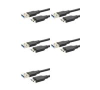 CTRLZS 5X USB 3.0 Type A to USB3.0 Micro-B Male Data Cable Adapter Cord for External Hard Drive Disk HDD Super Speed Cable