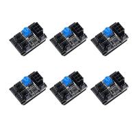 CTRLZS 6X 3-Pin 4-Pin Fan Adapter PWM PC Case Cooling Fan Hub 8-Way Splitter 12V Speed Controller with 6-Pin Power Port