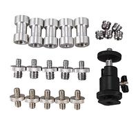CTRLZS Camera, 21 Pcs 1/4 Inch 3/8 Inch Converter Threaded Screws 1/4inch Hot Shoe Adapter Mount Camera Ball Head Set Camera/Tripod/Monopod/Light Stand