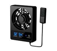 CTRLZS Cooling Fan Low Noise Cooling Fan Strong Wind Ventilation Fan for Reptile Tank with LED Display (Fahrenheit)