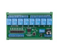 CTRLZS DC 24V 8 Ch RS485 Relay Board Modbus RTU UART Remote Control Switch DIN35 Rail Box for PLC Automation Control
