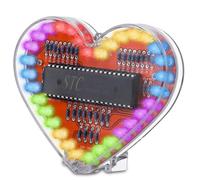 CTRLZS Heart Shaped RGB LED Flashing Light Module DIY Electronic Kit Water Lamp Soldering Project Practice for School Student Easy Install