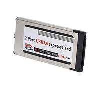 CTRLZS High-Speed Dual 2 Port USB 3.0 Express Card 34mm Slot Express Card PCMCIA Converter Adapter for Laptop Notebook