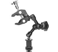 CTRLZS Magic Arm 7 inch Articulating Friction Arm Super Clamp Adjustable Rod Clamp Pliers Clip With 1/4 inch And 3/8 inch Thread For Dslr Camera Rig/Lcd Monitor/Led Lights/Flash Light