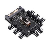 CTRLZS Multi Way Splitter Cooler Cooling Fan Hub PC Computer SATA 1 to 8 3pin 12V Power Socket PCB Adapter XXM8