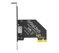 CTRLZS PCI-E 1X 4.0 to Oculink SFF-8611/8612 Expansion Card Adapter with Integrated Long Profile Mounting Bracket